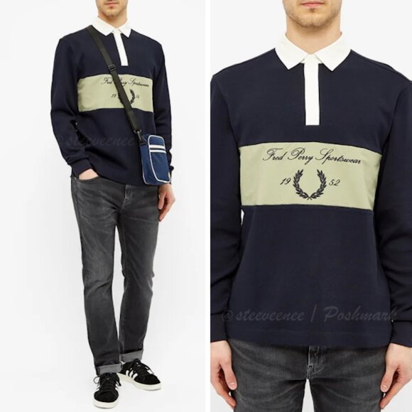 Fred Perry Embroidered Panel Rugby Polo Shirt ASO True Beauty Lee Su-Ho - Picture 3 of 12